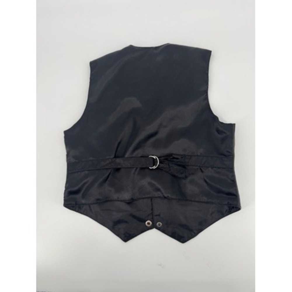 Scully Leather Vest Women XL Black‎ Western Oklahoma State Seal Buttons Cinch - Picture 10 of 12